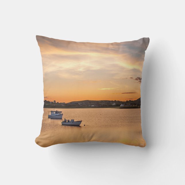 Cojín Decorativo fotografía de pequeños barcos (Anverso)