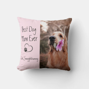 Cojín Decorativo Fotografía de perro Super Mamá Paw Impresión de Co