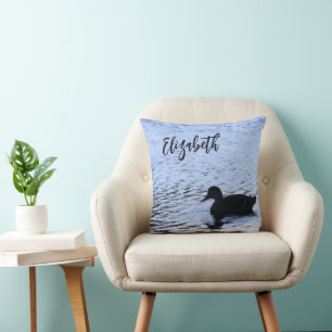 Cojín Decorativo Fotografía de rizos de agua del lago de vida silve
