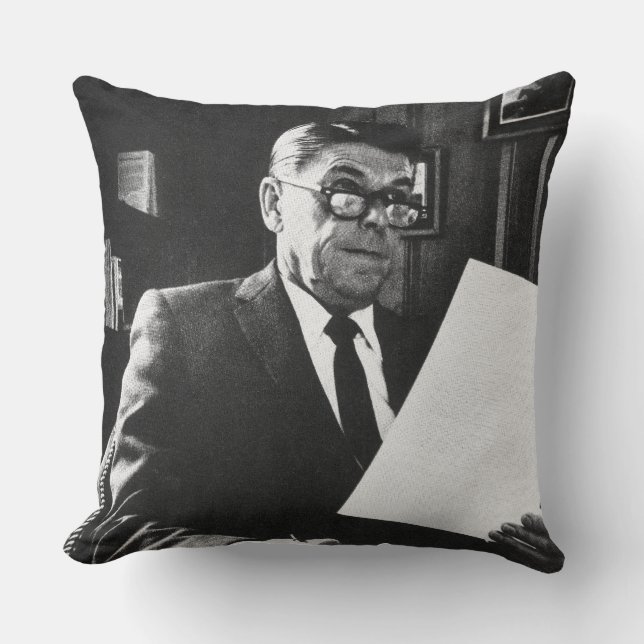 Cojín Decorativo Fotografía de Ronald Reagan (Anverso)