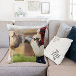 Cojín Decorativo Fotografía del niño perro de los amigos para siemp<br><div class="desc">Personalice y agregue su propia foto de su mascota familiar. De tamaño paisajístico. Con superposición de texto: Los mejores amigos para siempre. Texto blanco.</div>