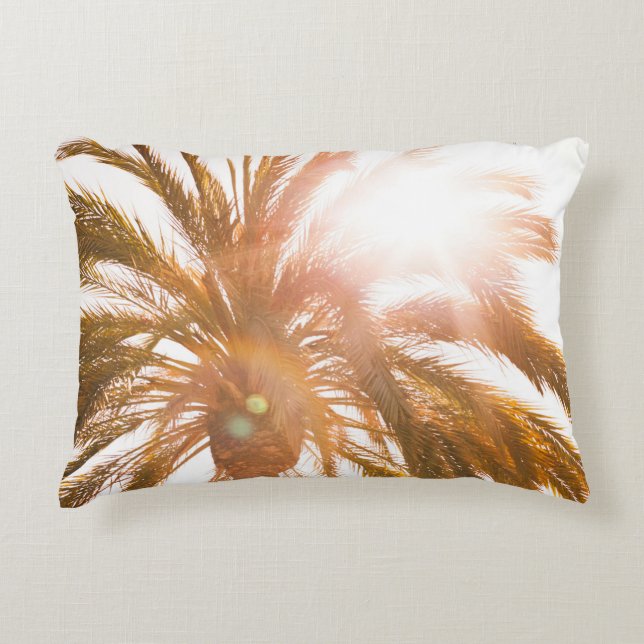 Cojín Decorativo Fotografía en ángulo bajo de la palmera (Anverso)