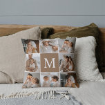 Cojín Decorativo Fotografía moderna de la familia Collage con inici<br><div class="desc">Fotografía moderna de la familia Collage con inicio</div>
