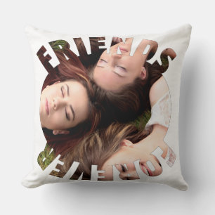 Cojín Decorativo Fotografía personalizada de amigos para siempre