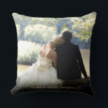 Cojín Decorativo Fotografía personalizada Elegant Gold Confetti<br><div class="desc">Personalizar con su propia foto y nombres. Con un elegante confeti dorado. Diseñado por Pure Piglet© en www.zazzle.com/purepiglet*.</div>