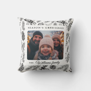 Cojín decorativo fotográfico blanco negro vintage 