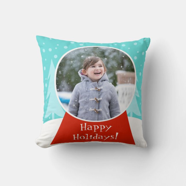 Cojín decorativo fotográfico de festividad de glób (Anverso)