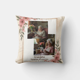 Cojín decorativo fotográfico de la abuela
