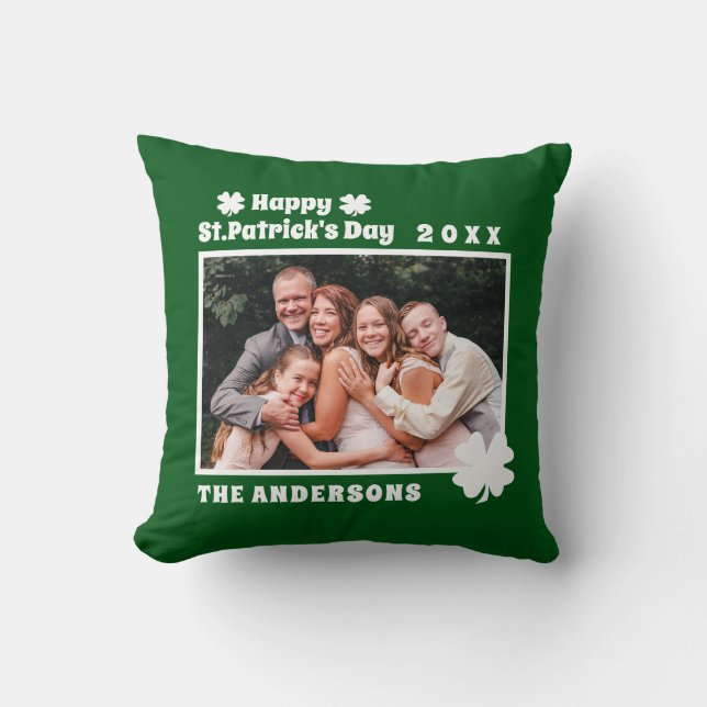 Cojín decorativo fotográfico personalizado Green S (Anverso)