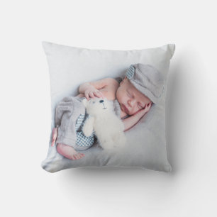 Cojín Decorativo Fotomonograma de bebé niño azul moderno