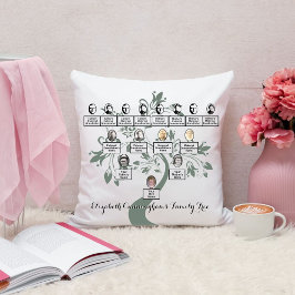 Cojín Decorativo Fotos de árbol de silueta verde de árbol de árbol