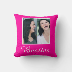Cojín Decorativo Fotos de color sólido rosa de la fucsia personaliz