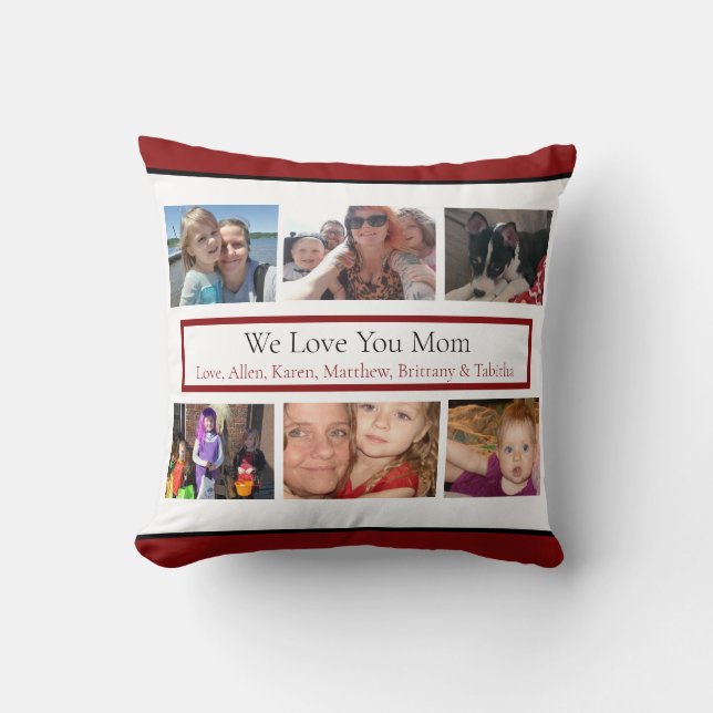 Cojín Decorativo Fotos de familia personalizadas (Anverso)