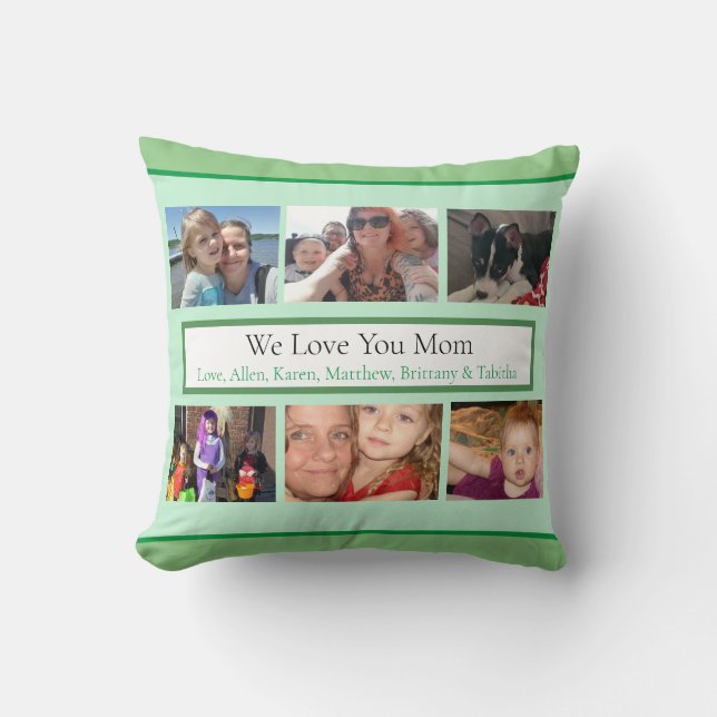 Cojín Decorativo Fotos de familia personalizadas (Anverso)