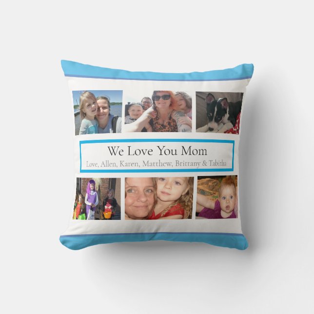 Cojín Decorativo Fotos de familia personalizadas (Anverso)