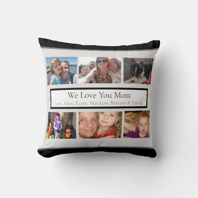 Cojín Decorativo Fotos de familia personalizadas (Anverso)