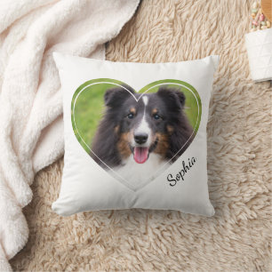 Cojín Decorativo Fotos de mascotas con forma de corazón personaliza