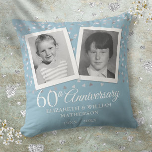 Cojín Decorativo Fotos de niños por el 60º aniversario de bodas de