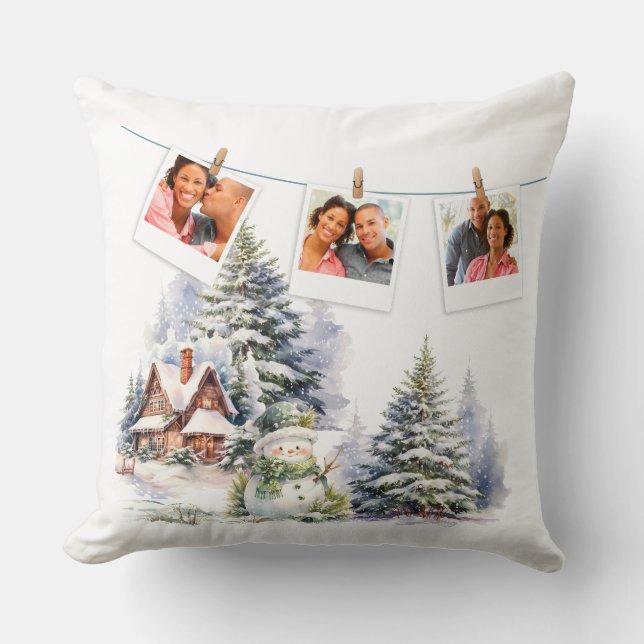 Cojín Decorativo Fotos de vacaciones al estilo falso de Relieve met (Anverso)