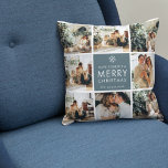Cojín Decorativo Fotos de varias vacaciones | Feliz Navidad | Regal<br><div class="desc">Fotos de vacaciones en Collage | Feliz Navidad | Regalo</div>
