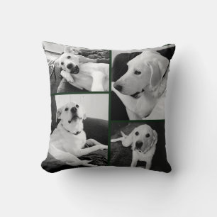 Cojín Decorativo Fotos divertidas y lindas de perros en blanco y ne
