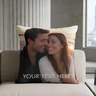 Cojín Decorativo Fotos Dobles con Leyenda Personalizada