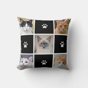 Cojín Decorativo Fotos personalizadas de gatos y perros con corazon