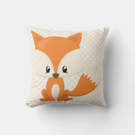 Cojín Decorativo Fox adorable del dibujo animado con el fondo del