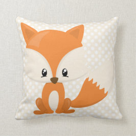 Cojín Decorativo Fox adorable del dibujo animado con el fondo del