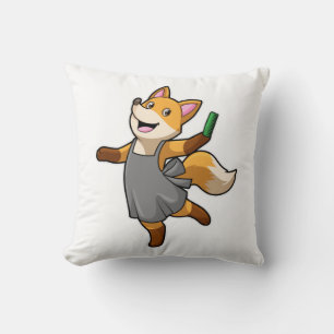 Cojín Decorativo Fox como peluquero con tijeras