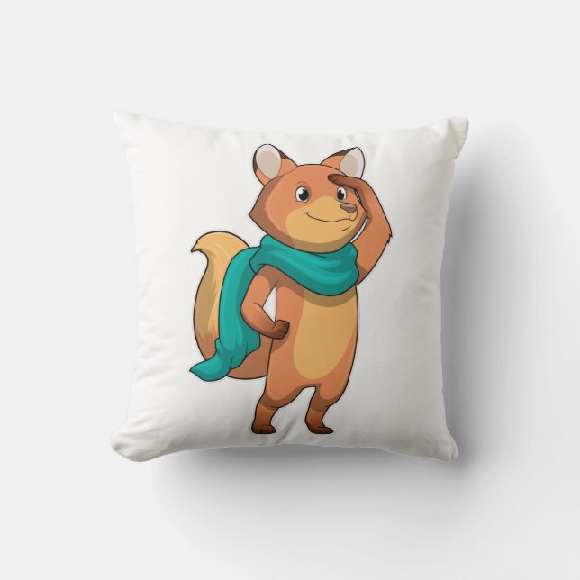 Cojín Decorativo Fox con Scarf (Anverso)