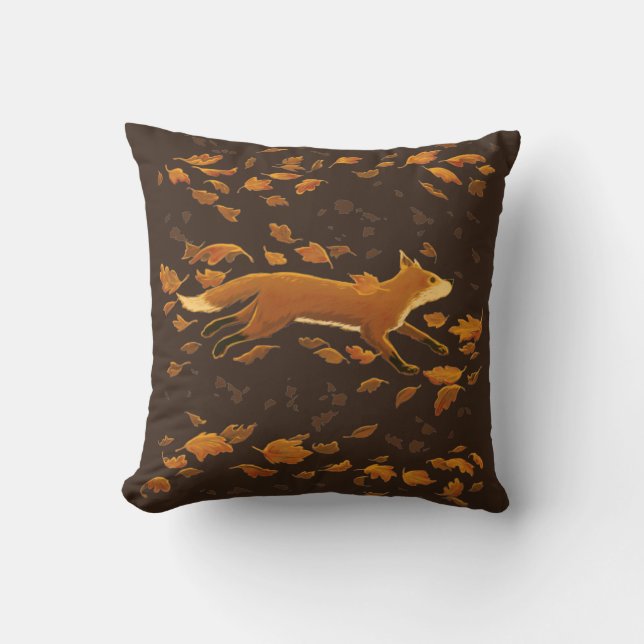 Cojín Decorativo Fox corriendo por la caída (Anverso)