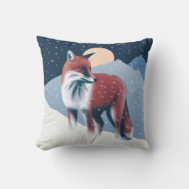 Cojín Decorativo Fox Cute En El Ilustracion De Nieve De Invierno