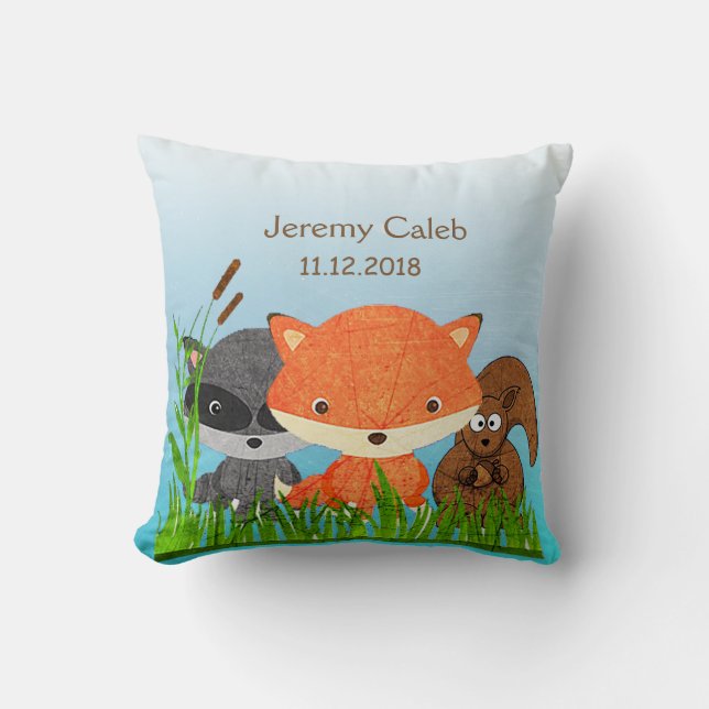Cojín decorativo Fox de animales de bosque persona (Anverso)