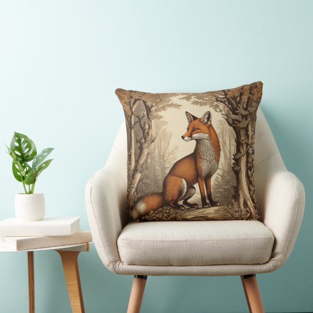 Cojín Decorativo Fox de época en Woodland Botánico (Silla)