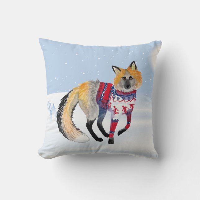 Cojín decorativo Fox de invierno (Anverso)