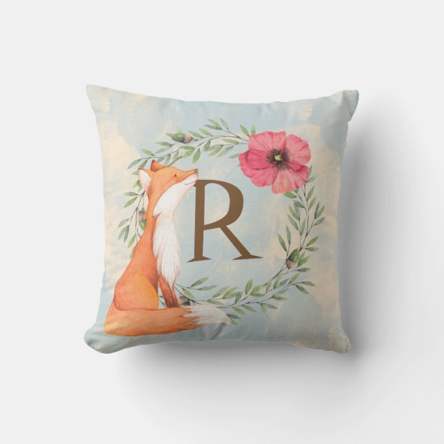 Cojín Decorativo Fox del arbolado del MONOGRAMA (Anverso)