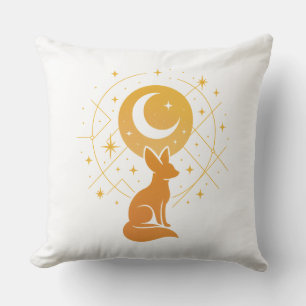 Cojín Decorativo Fox del Desierto Celeste - Luna y Estrellas Cósmic