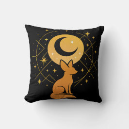 Cojín Decorativo Fox del Desierto Celeste - Luna y Estrellas Cósmic
