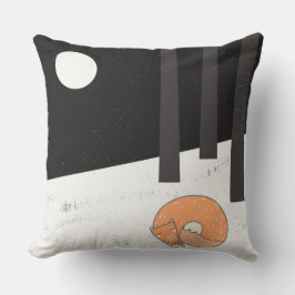 Cojín Decorativo Fox durmiente en invierno - Ilustracion
