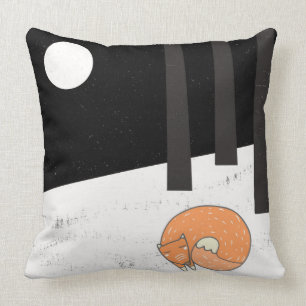 Cojín Decorativo Fox el dormir del invierno - ilustracion