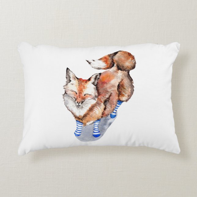 Cojín Decorativo Fox en calcetines (Anverso)
