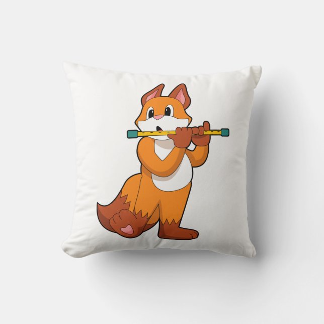 Cojín Decorativo Fox en Music con Flute.PNG (Anverso)