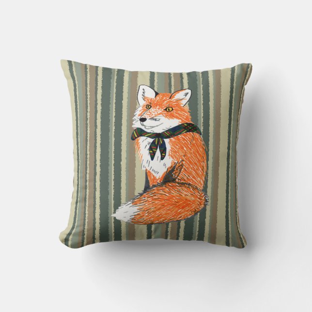 Cojín Decorativo Fox en rayas del desierto (Anverso)