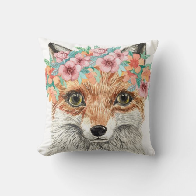 Cojín Decorativo Fox floral (Anverso)