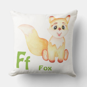 Cojín Decorativo Fox personaliza ABC: Letra F - Añadir tu nombre
