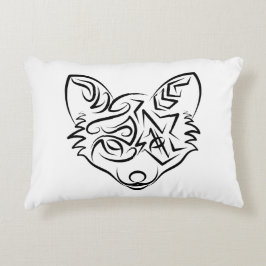 Cojín Decorativo Fox tribal negra y blanca