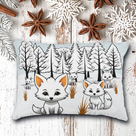 Cojín Decorativo Foxes Árticos - Paisaje invernal