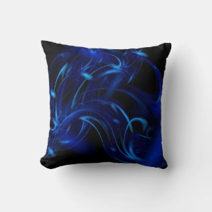 Cojín Decorativo Fractal de humo azul