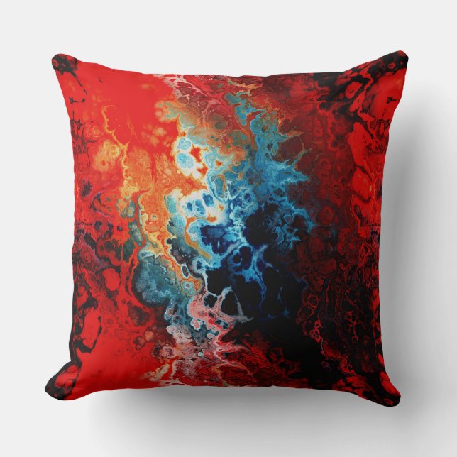 Cojín Decorativo Fractal de incendio nativo (Anverso)